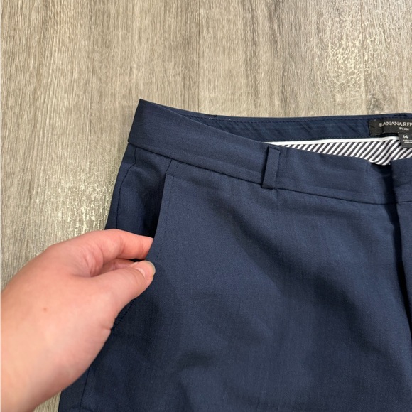 Banana Republic Ryan Pants Women Size 14 Navy Wool Blend Office Career Trousers - Picture 4 of 9